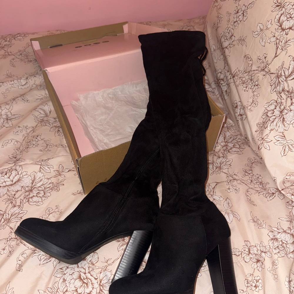 Charlotte Russe Black Over-the-Knee Boots